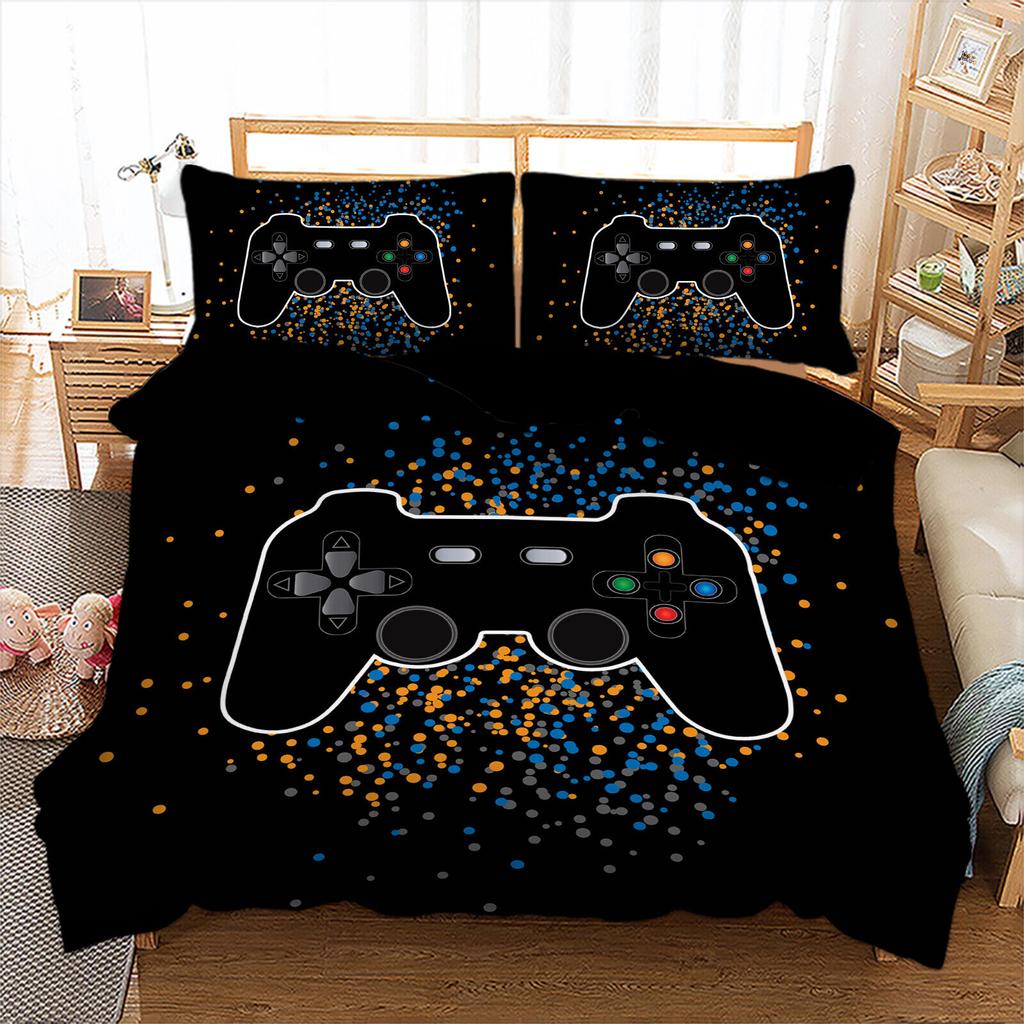 Gamer Gaming Gamepad Quilt Duvet Doona Cover Set Single Double Queen King Size