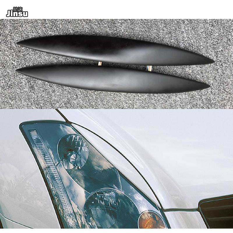 For Infiniti G35 Sedan 2002 - 2007 Carbon Fiber Headlight Cover Eyelids V35 Fiber Glass FRP Primer Front Lamp Decorative Sticker