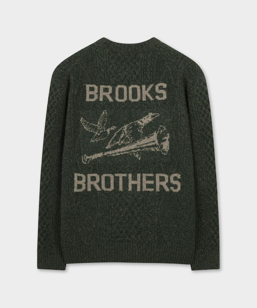 BROOKS BROTHERS [Heritage] Cable Aran Sweater (Green) (Bbwrmhf408)