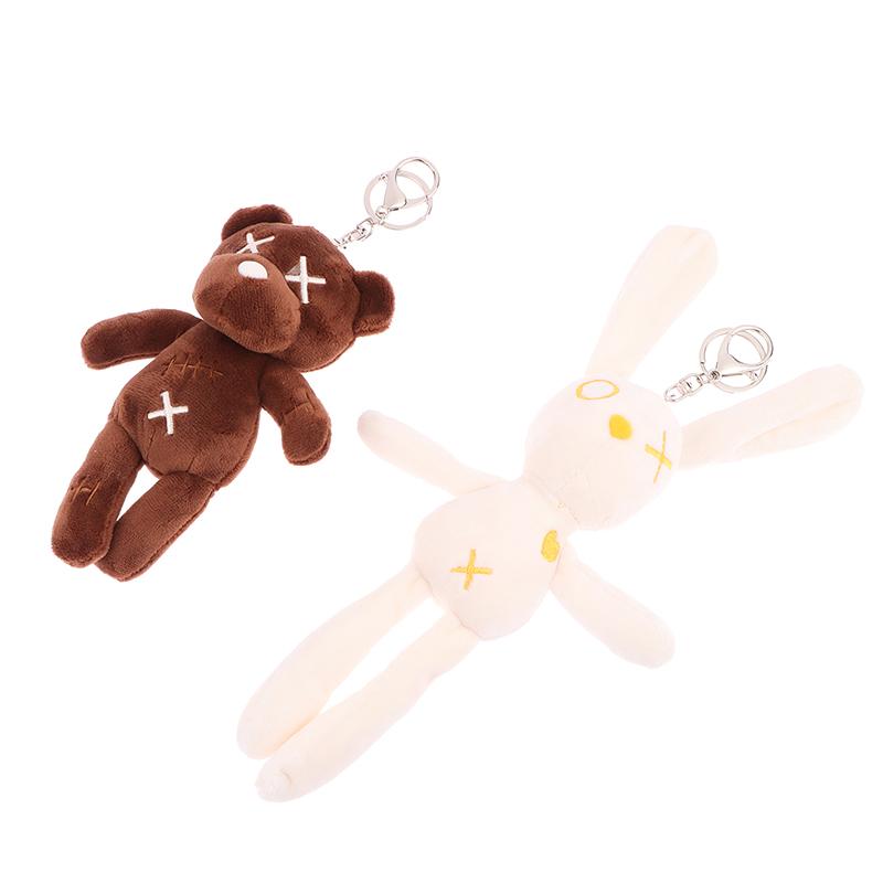 Lovely Cartoon Rabbit Doll Plush Keychain Stuffed Bear Dolls Keyring Cute Bag Pendant For Kid Girl Gifts