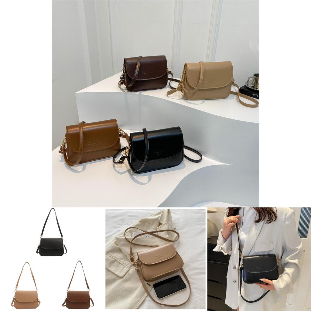 High-end Street Style Pu Small Square Shoulder Bag Women's Fashion Ins New Trend Crossbody Bag Black
