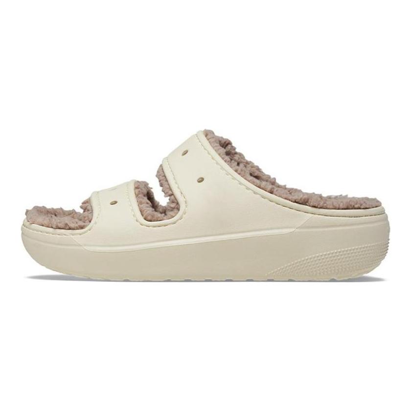Crocs EVA Classic Теплые флисовые тапочки Унисекс Кипенно-белый