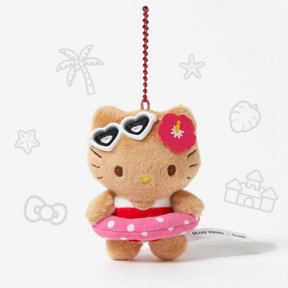Olive Young x Sanrio Загар Hello Kitty Плюшевый Брелок Подвеска Кукла Модель Игрушка Милые Игрушки Подарки на День Рождения