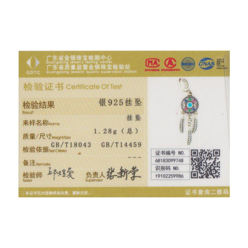 Bamoer 925 Sterling Silver Bohemian Dream Catcher Pendant Charm Fit Bracelet & Necklaces