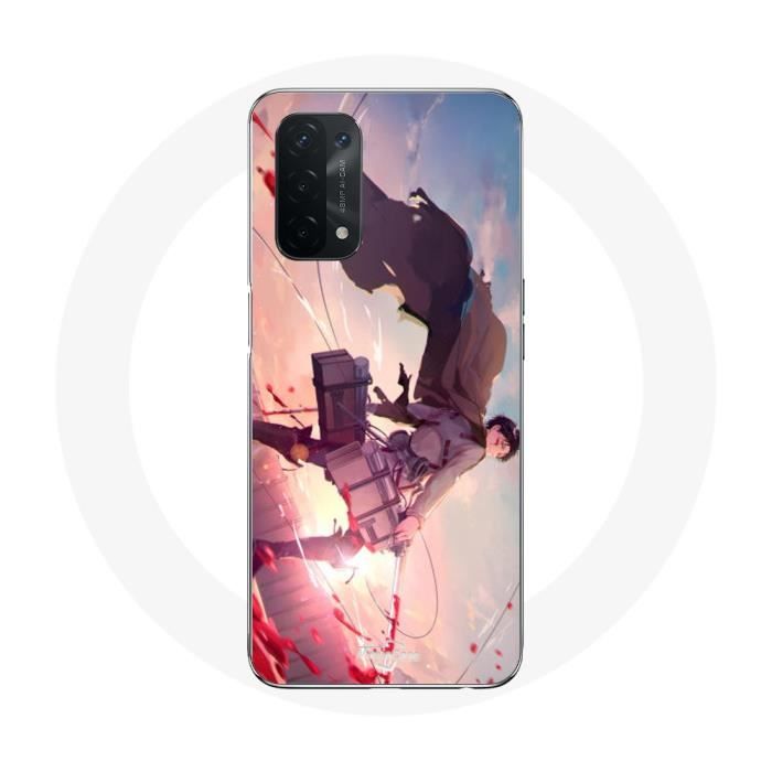 Coque pour Oppo A74 5G - Anime - Attaque des Titans - Souple - Blanc - Levi Ackerman