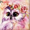 Huacan 5D алмазная живопись полная круглая сова Алмазная вышивка распродажа цветок сова стразы картины Алмазная мозаика