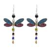 Предложения Новая Горячая Распродажа Мода Ретро Этнический Стиль Белый Цирконий Разноцветная Кисточка Стрекоза Животное Серьги для Женщин