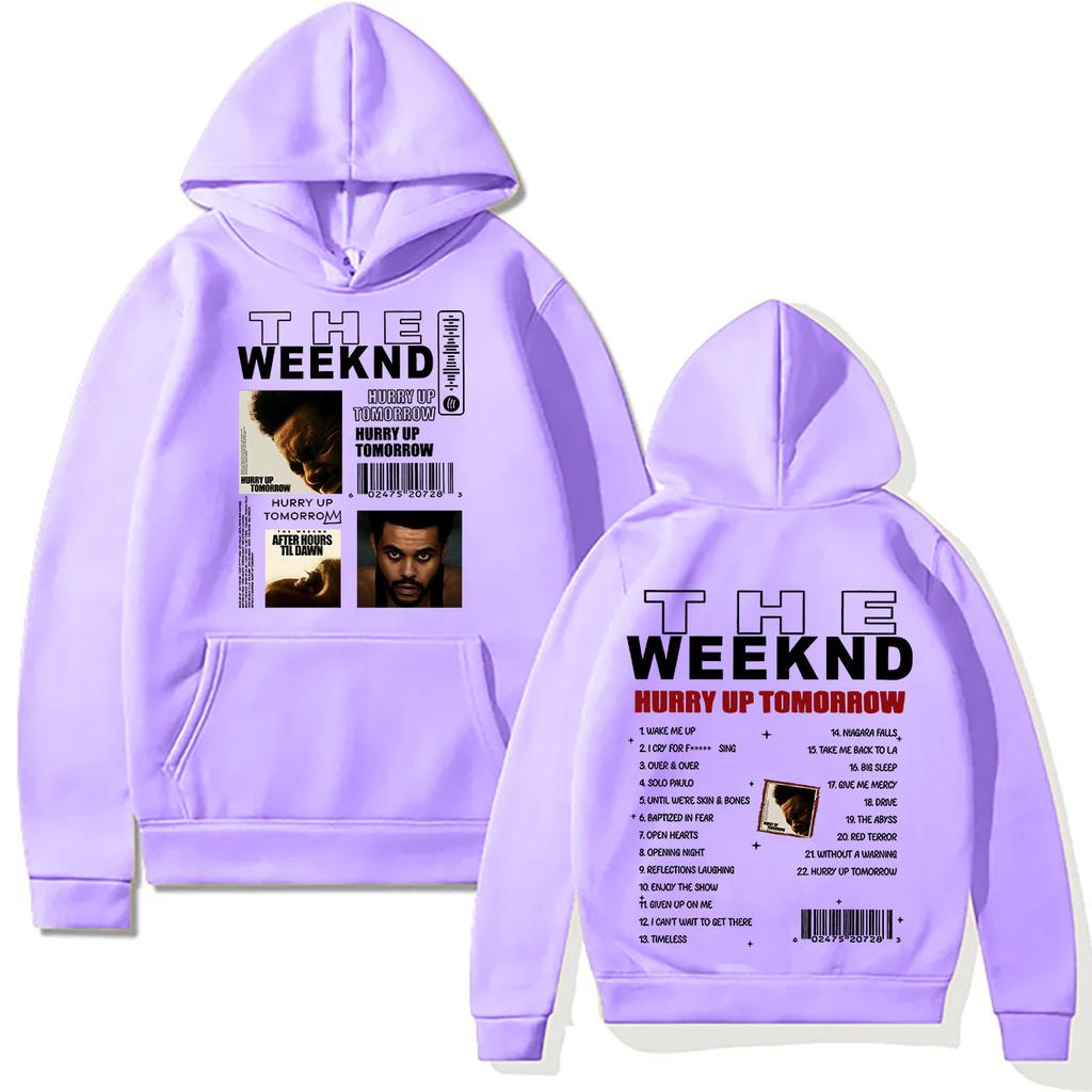TheWeeknd Print Hoodies He Weeknd Album Hurry Up Tomorrow Sweatshirt Hip Hop Rock Pullovers Autumn/Winter Unisex Streetwear