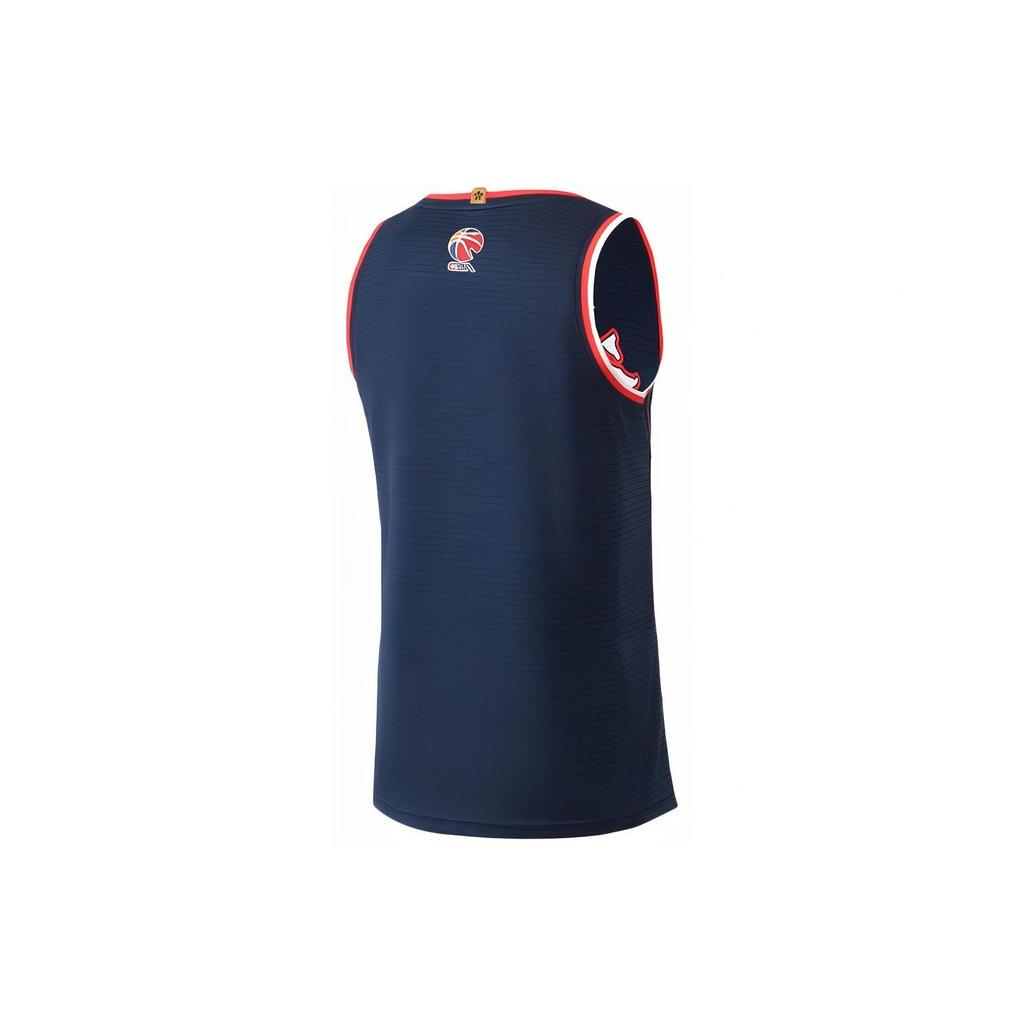 Баскетбольная майка Li Ning CBA Moisture Wicking Loose Fit SW Fan Edition сезона 2020-2021 Guangdong Team Men Tops Deep-Blue AAYR057-1