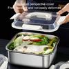 Нержавеющая сталь Crisper Box 1200 мл-3000 мл квадратный герметичный непроливающийся ланч-бокс ящик для хранения в холодильнике