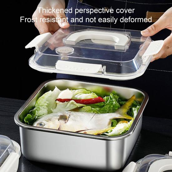 Нержавеющая сталь Crisper Box 1200 мл-3000 мл квадратный герметичный непроливающийся ланч-бокс ящик для хранения в холодильнике