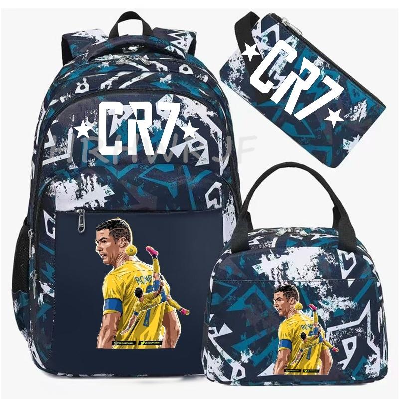 Спортивные камуфляжные рюкзаки CR7 с сумкой для ланча, повседневные холщовые школьные сумки для мужчин и женщин, простая сумка на два плеча, сумка для ноутбука, дорожная сумка