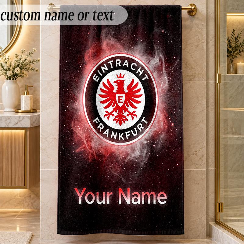 Beach TowelEintracht Frankfurt Custom Name Text Personalized Soft Towel for Beach Pool Indoor Home Decor Gift