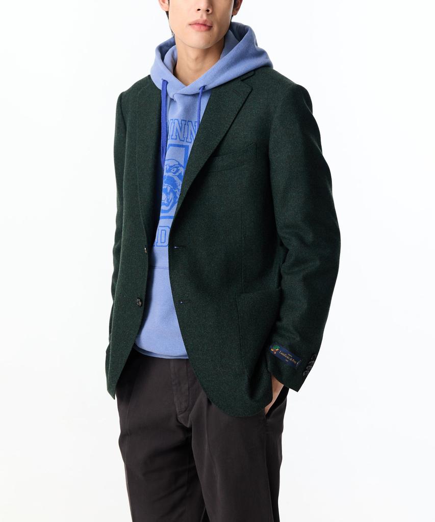 Man On The Boon Notched Lapel Wool Single Jacket_Melange Green 4714302012