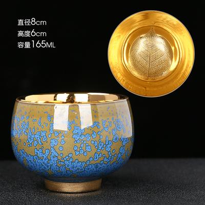 Позолоченный 24K Цзянь Чжань Мастерский Керамический Набор для Кунг-фу Золотой Бык Чай Золотая Персональная Чашка Может Быть Ухожена