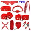 VaHppy SM BDSM Bondage Exquisite Sets 4colors Plush Leather Erotica Sex Toys for Couples Handcuffs Flirting