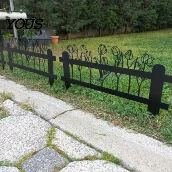 Durable Outdoor Signage Welcome Decorative Yard Sign, Wildflowers/Vegetables Silhouette Black Garden Stake, Flowerbed Landscaping Signs Acrylic Rustic