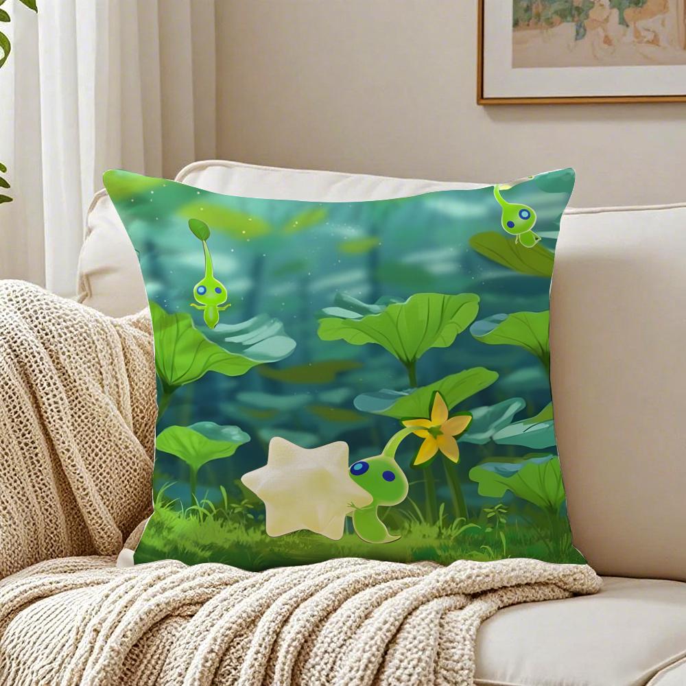 Cartoon Cute PPIKMINS Cushion Cover Pillowcase Antidustmite living Room Sofa Decor Cushion Room