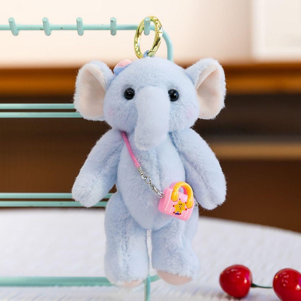 With shoulder bag Elephant Plush Toy Anti-lost Elephant Plush KeyChain Decoration