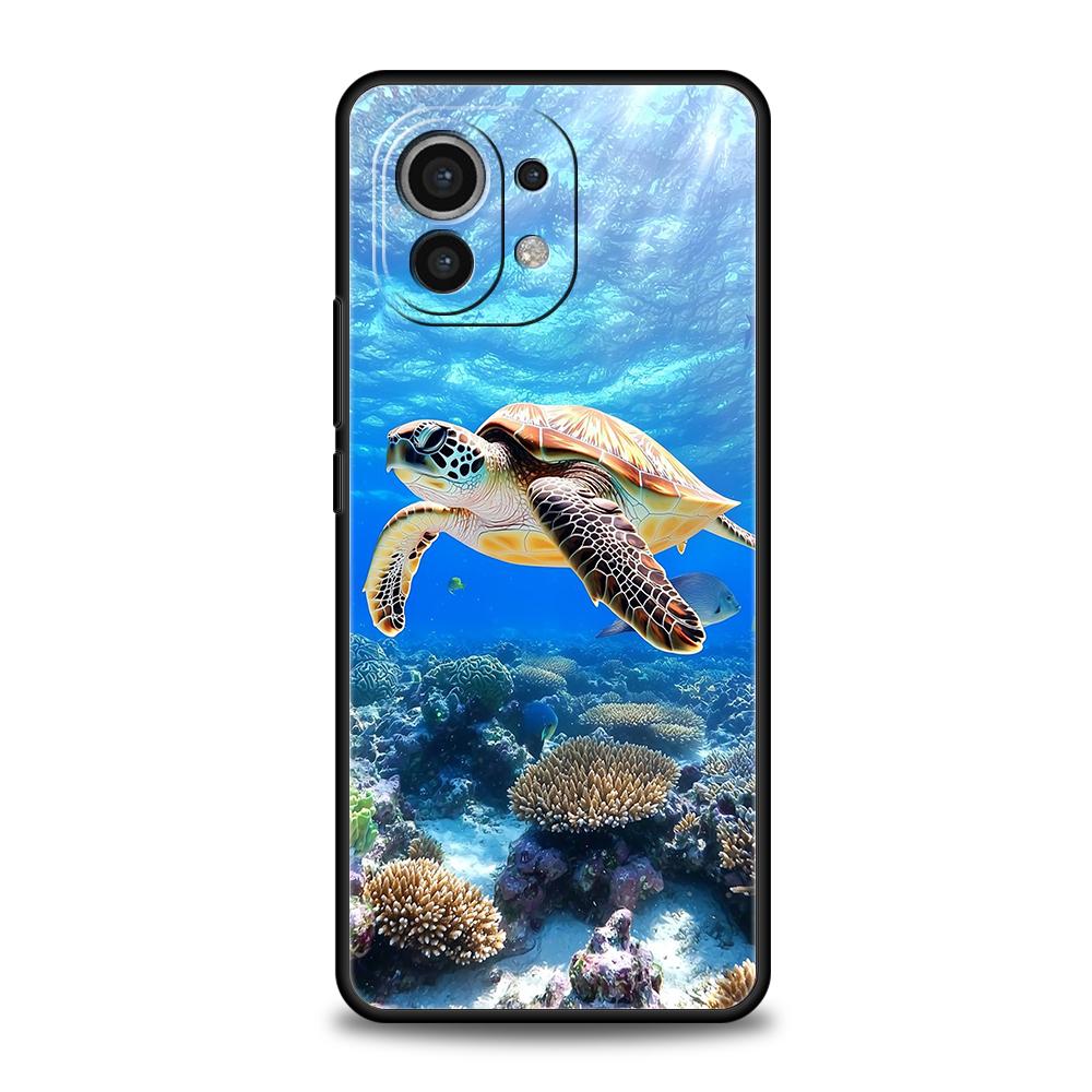 Крутой чехол для телефона с морской черепахой для Xiaomi 15 14 13 12 Lite 14T 13T 12T Pro Poco X7 X6 X5 X4 X3 NFC F7 Ultra F6 Pro Мягкая крышка