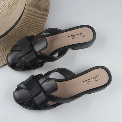 Женские летние полутапочки Повседневная верхняя одежда Полые тапочки Модная женская обувь на плоской подошве Сандалии и тапочки