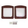 Square PP Controllable Switch Pet Door Dog Cat Flap Door Coffee Color
