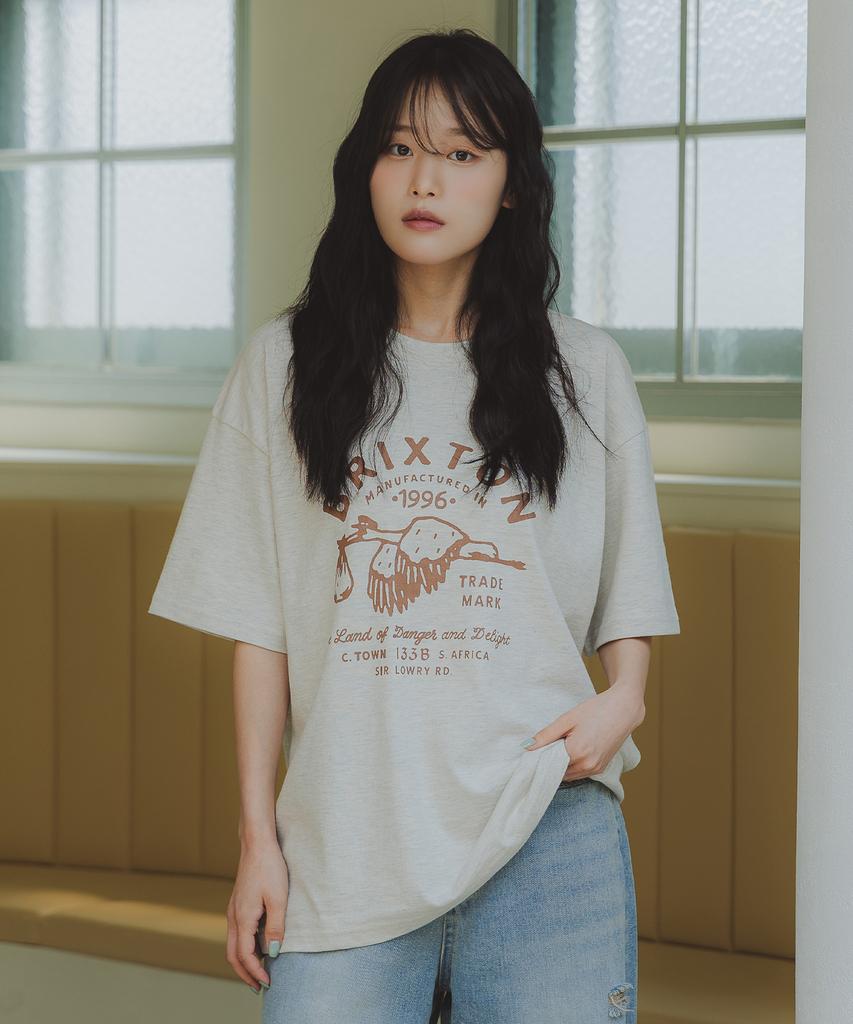ALVINCLO Brixton Oversized Short Sleeve T-Shirt Ast4784 (2 Colors)