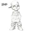 Desktop Skeleton Decor Street Style Hip-Hop Figurine, 3D Printed Baseball Cap Gothic Room Statue, Cool Sculpture for Home Office Decorative