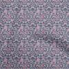 Cotton Flex Gray Fabric Asian Suzani  Quilting Supplies Print Sewing Fabric By The Yard 40 Inch