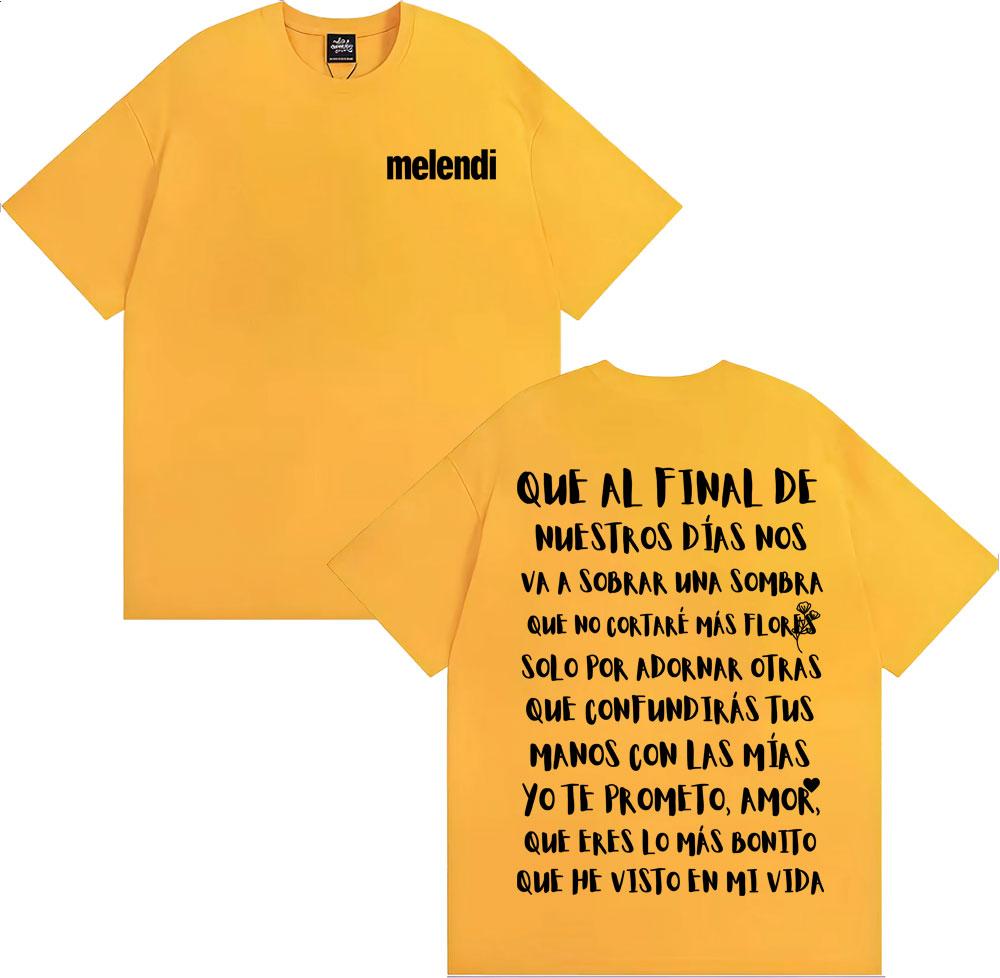 Rapper Melendi Jardín Con Enanitos Lyrics Graphic Tshirt Men Clothing Harajuku Trend Punk Tshirt Oversized Short Sleeve T Shirt