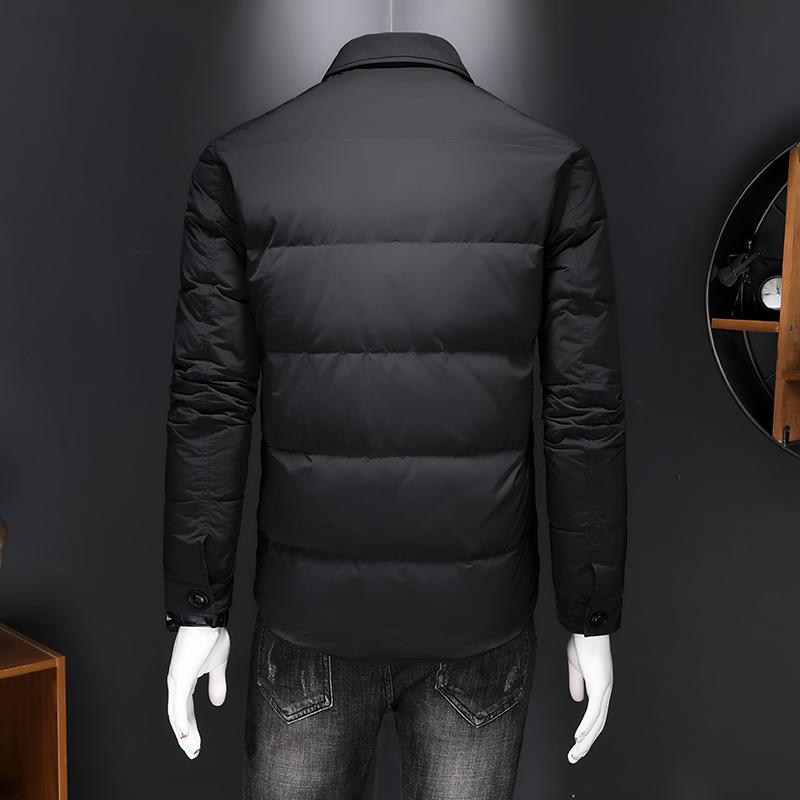 Minglu White Duck Down Men's Jackets Autumn Winter Solid Color Single Breasted Casual Down Male Coats Man Overcoat 4XL