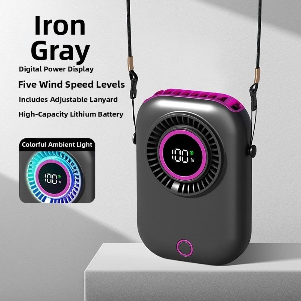 Ultra Quiet Mini Hanging Neck Fan 5 Speeds Handheld Electric Fan Portable Cooling Fan Camping