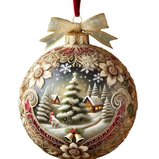 3D Сказочная планета Рождественский орнамент Снежные шары Рождественская елка Снежинка Олень Подвесное украшение для праздничного домашнего декора