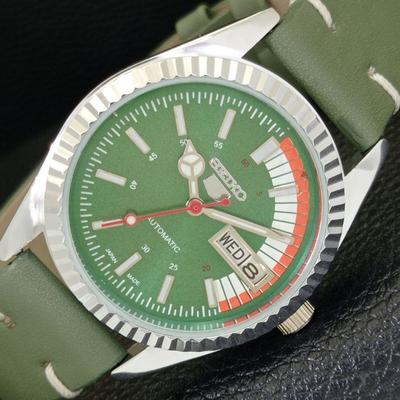 ВИНТАЖНЫЕ ОТРЕМОНТИРОВАННЫЕ МУЖСКИЕ АВТОМАТИЧЕСКИЕ ЧАСЫ SEIKO 5 6309A ЯПОНИЯ ЗЕЛЕНЫЕ a440825-4