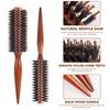 Anti-Static Wood Boar Bristle Round Hair Brush for Hair Styling Teasing Comb Teasing Brush for Curly Hair Hairdresser Tool