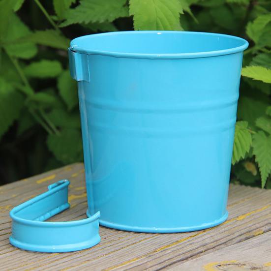 Цветочная корзина. Практичный прочный антидеформированный горшок в форме ведра со съемным крючком для патио.