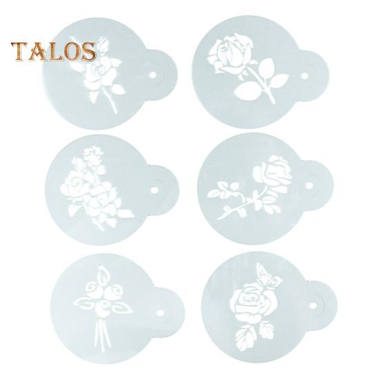 6 шт. форма для капучино коррозионно-стойкие термостойкие компактные отличные трафареты для кофе инструмент для украшения торта для бара