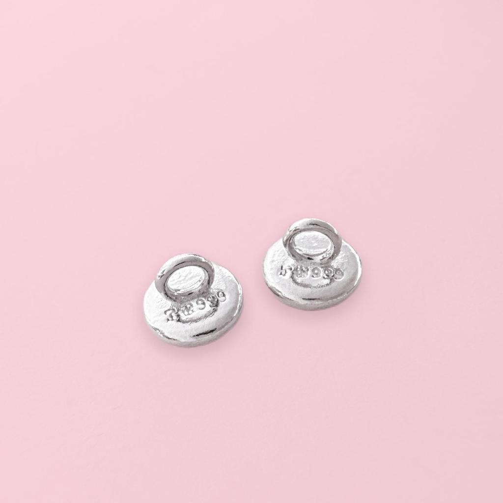 S999 Sterling Silver Wealth Button Buckle Pendant for DIY Bracelets, Necklaces & Rope Weaving
