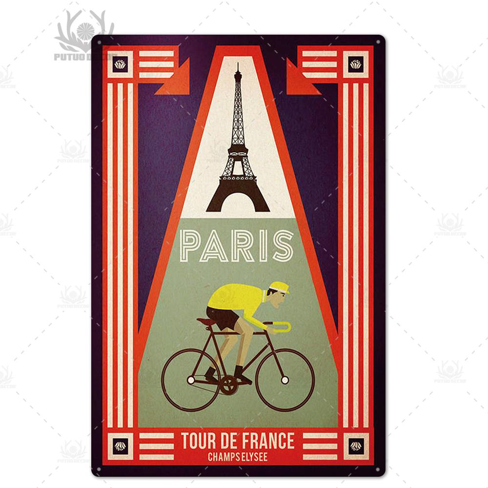 Decor Paris Vintage Tin Sign Plaque Metal Retro British Coffee Bar House Home Living Room Decorative Wall Poster