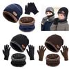 Mens Girl Knitted Winter Warm And Neck Scarf Neck Warmer Beanie Hat Hat Scarf Gloves Set