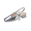 White Mary Jane Sandals Female 2025 New Fairy Style Bag Head Thick Heel Pearl Ribbon with Skirt High Heels