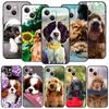 Милый роскошный чехол для телефона с собакой кокер-спаниеля для iPhone 13 15 14 12 Mini 11 Pro MAX XR X SE XS 7 8 Plus, черный силиконовый чехол