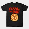 Мужчины Черная футболка с принтом Super Large TShirt Pizza-is-my-bae-i-loev-pizza-pepperoni-slice-new-y No-Cut Трансферная бумага с принтом Хлопковая футболка