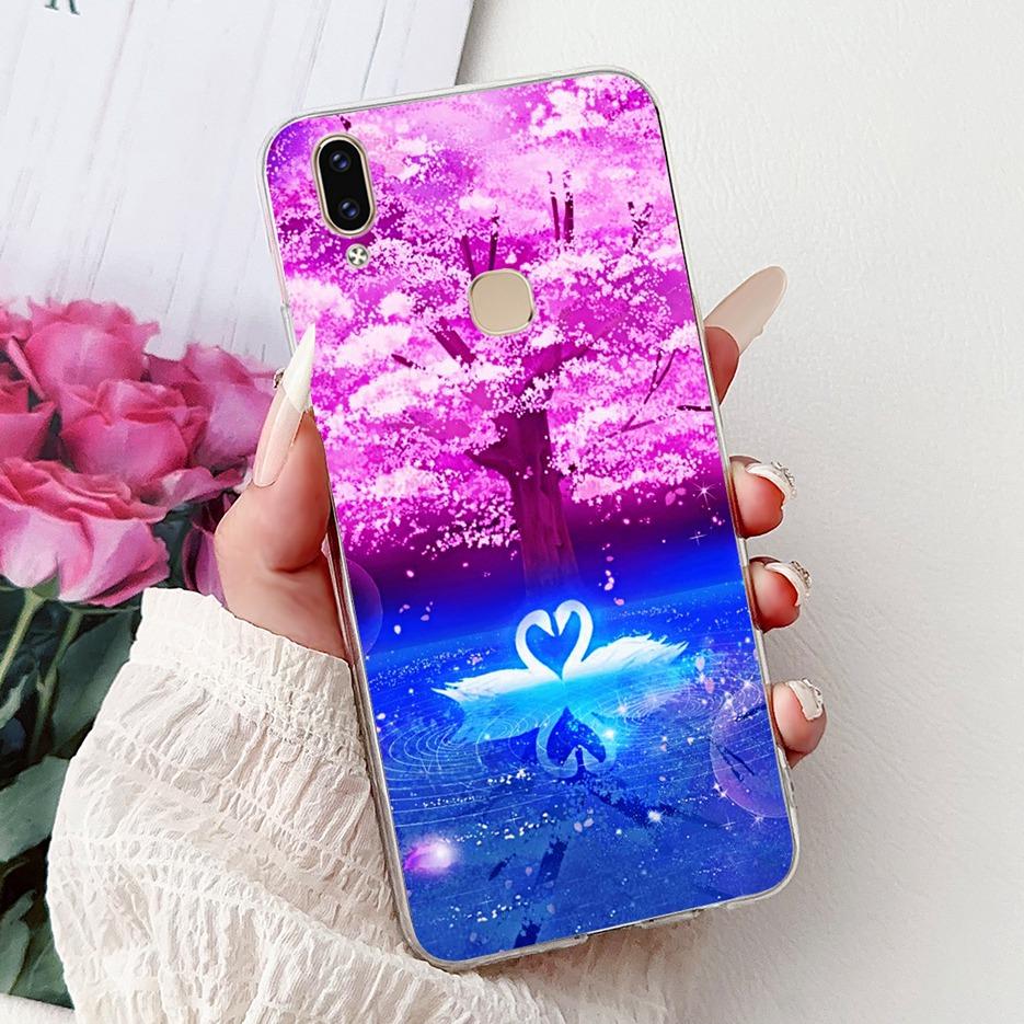 Чехол для Vivo V9 Youth 1727 1726 Милый Чехол с Рисунком Сердечка Мягкий Тонкий Чехол для Телефона Для Vivo Y85 Y89 V 9 Youth VivoV9 6GB Fundas