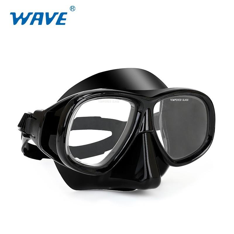 WAVE Clear Silicone Dive Mask Anti-Fog Prescription Snorkel Set Snorkeling Scuba Diving