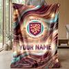 Custom Text Flannel Throw Blanket, Lightweight Cozy Bed Sofa BlanketBurnley Football