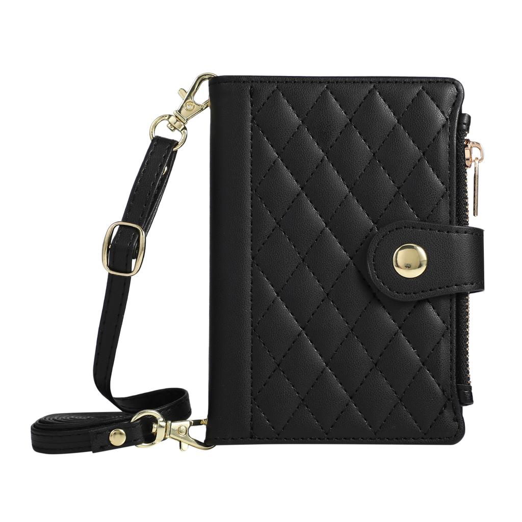 Crossbody & Wrist Strap PU Leather Zipper Card Holder Wallet Phone Case for Samsung Galaxy Fold 8 Cards Cash Holder Bag Cover