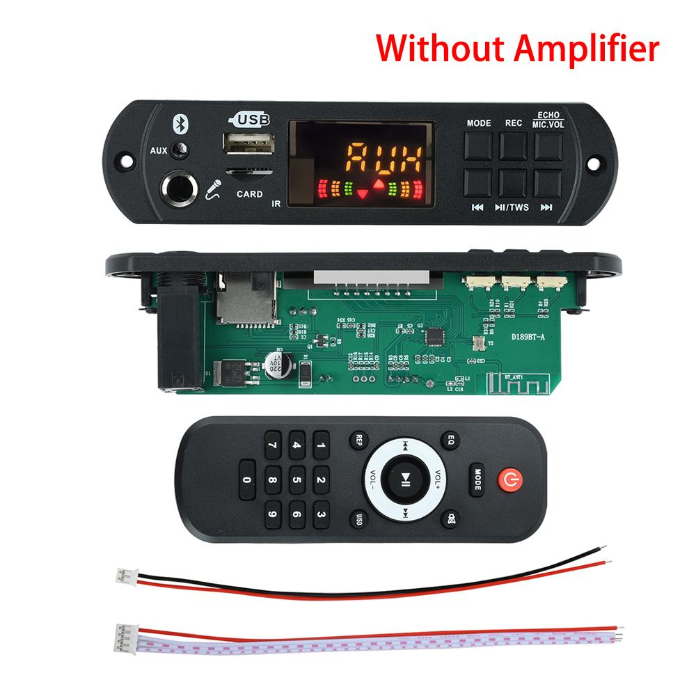 100 Вт Bluetooth MP3 Декодер Плата 2*40 Вт Усилитель Аудио Плеер 12 В DIY MP3 Плеер Автомобильный FM Радио Модуль TF USB Микрофон Запись Звонка