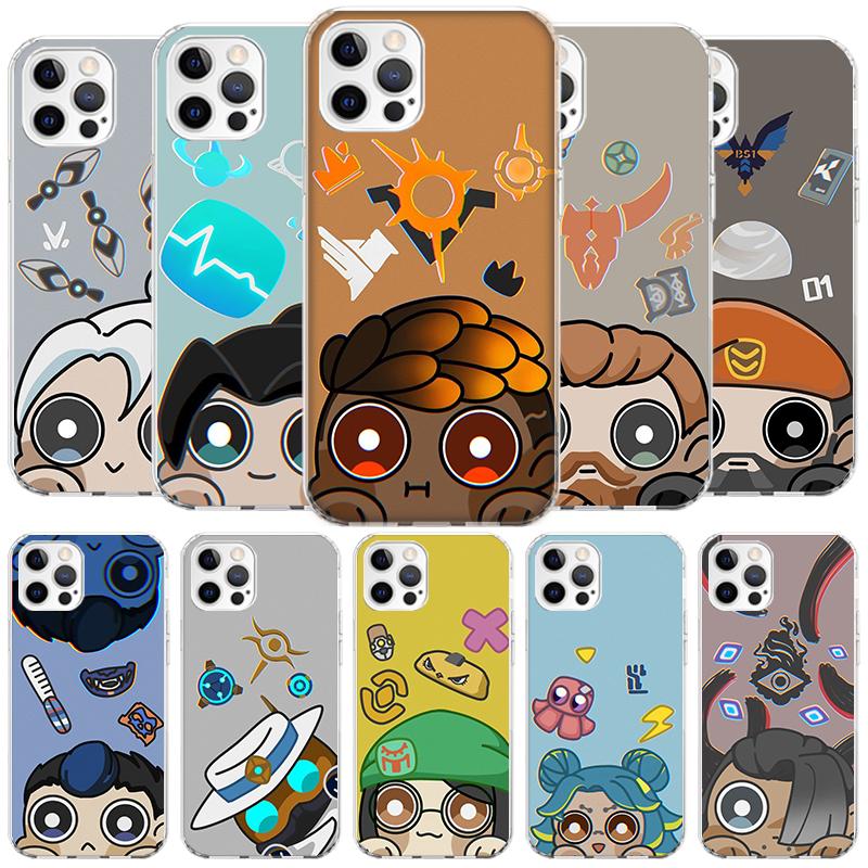 Game Valorant Cute Cover Phone Case For iPhone 16 17 Air 15 14 Pro Max 16E Phone Case 13 Mini 12 11 7 SE 8 Print Pattern Fit Cas