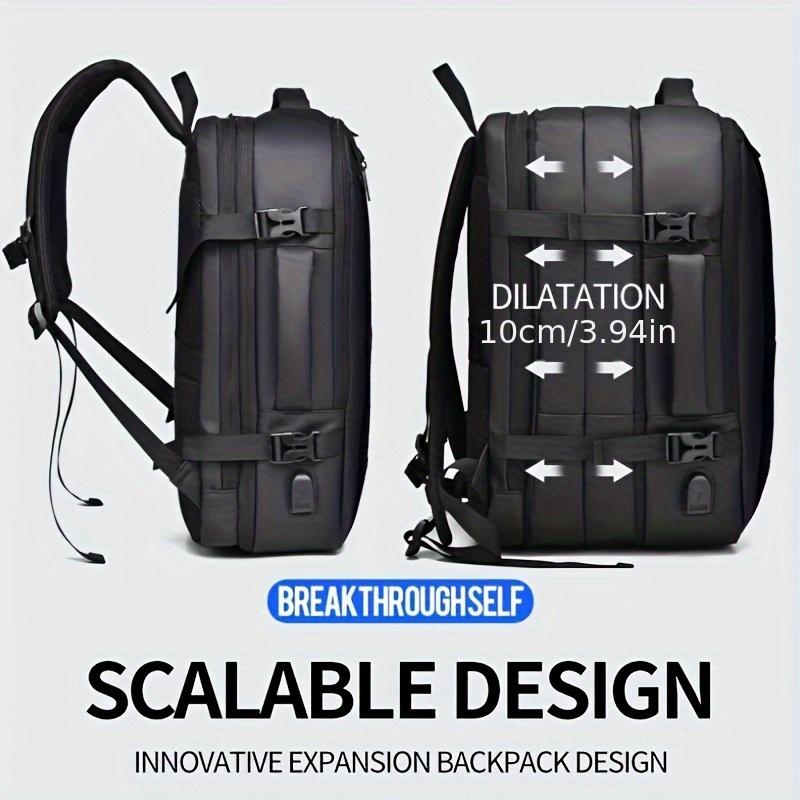 WEIXIER Men's Expandable Large Capacity Business Travel Luggage Bag 15.6-inch Laptop Bag With USB Charging Port Men's Backpack Student Bag